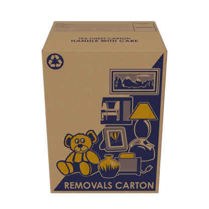 Tea Chest moving box - front view